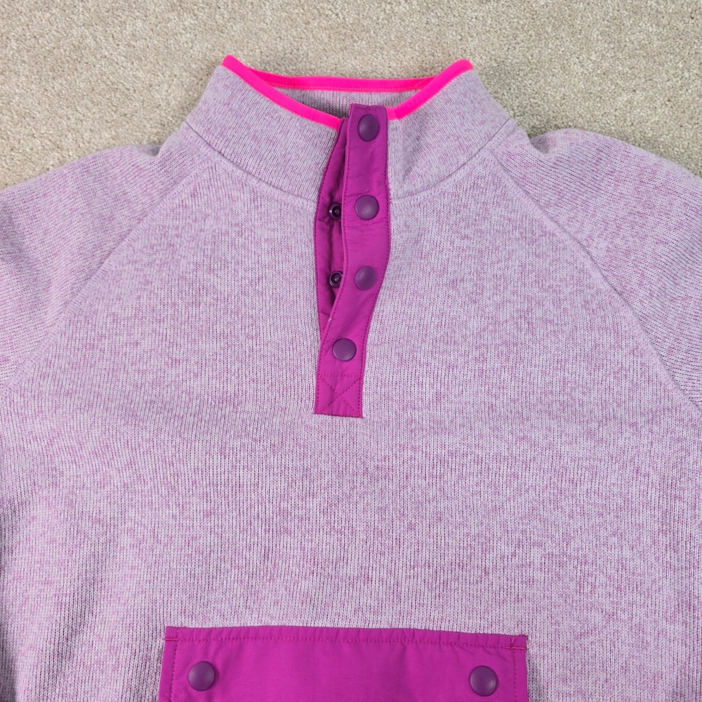 LL Bean Kids Lavender Ice Sweater Fleece Half Snap‎ Pullover L 14-16 520499 NEW